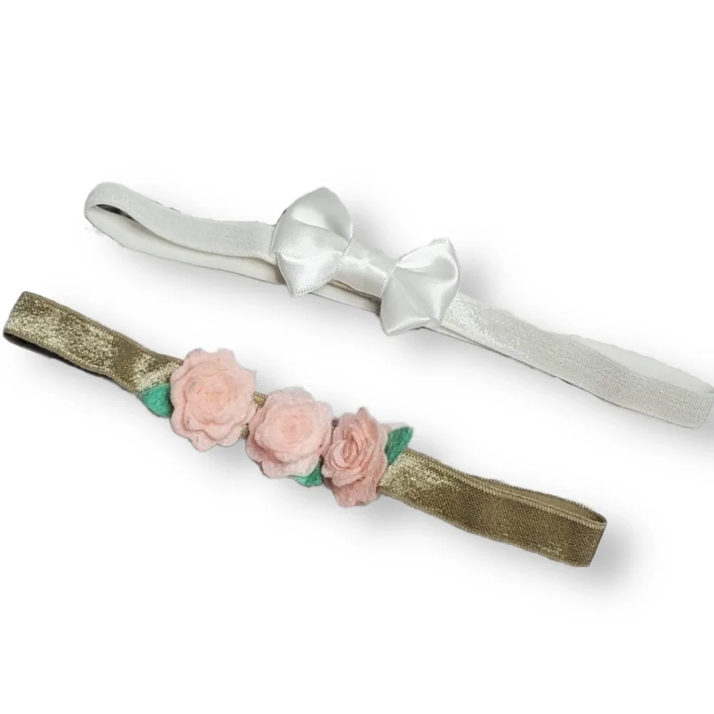 Baby Headband Bundle Thin Floral Bow